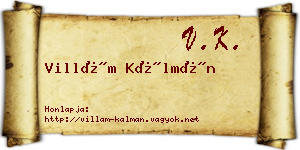 Villám Kálmán névjegykártya