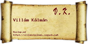 Villám Kálmán névjegykártya