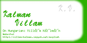 kalman villam business card